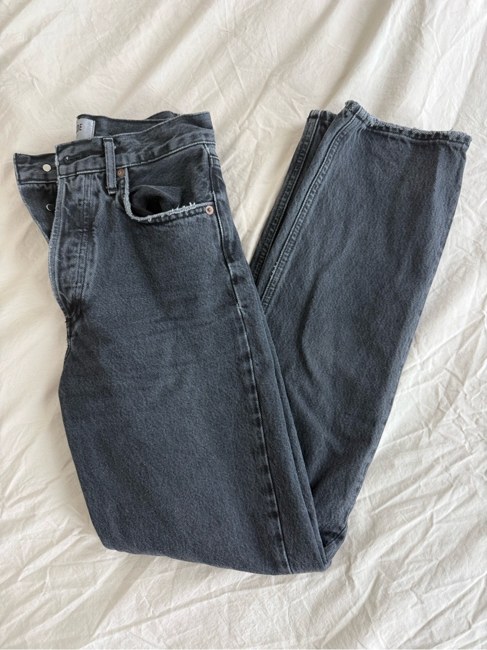 Agolde 90s Pinch Black Straight-Leg Jeans - Picture 2 of 4